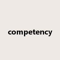 competency是什么意思
