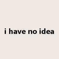 i have no idea是什么意思