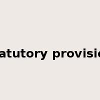 statutory provision是什么意思