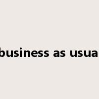business as usual是什么意思