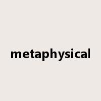 metaphysical是什么意思
