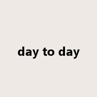 day to day是什么意思