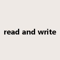 read and write是什么意思