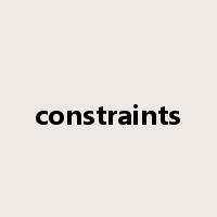 constraints是什么意思