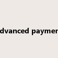 advanced payment是什么意思