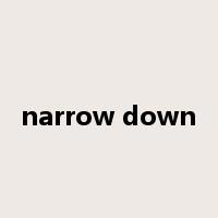 narrow down是什么意思