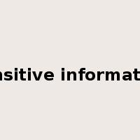 sensitive information是什么意思