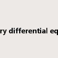 ordinary differential equation是什么意思