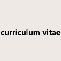 curriculum vitae是什么意思