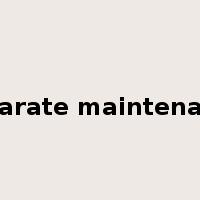 separate maintenance是什么意思