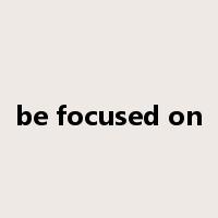 be focused on是什么意思