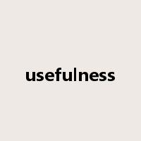 usefulness是什么意思