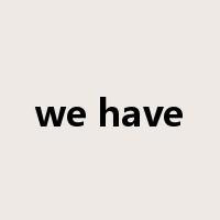 we have是什么意思