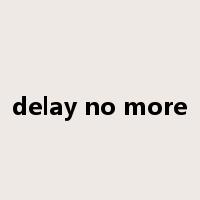 delay no more是什么意思