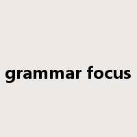 grammar focus是什么意思