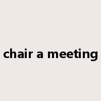 chair a meeting是什么意思