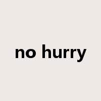 no hurry是什么意思