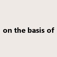 on the basis of是什么意思