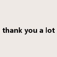 thank you a lot是什么意思