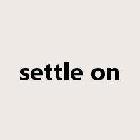 settle on是什么意思
