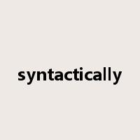 syntactically是什么意思