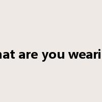 what are you wearing是什么意思