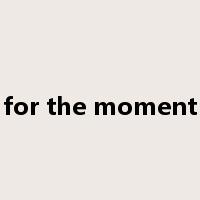 for the moment是什么意思