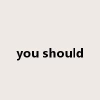 you should是什么意思