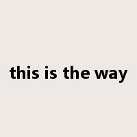 this is the way是什么意思