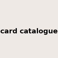 card catalogue是什么意思