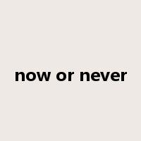 now or never是什么意思