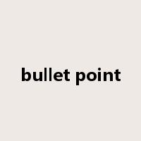 bullet point是什么意思