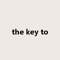 the key to是什么意思
