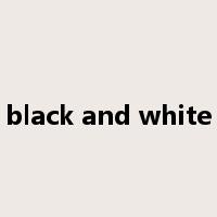 black and white是什么意思