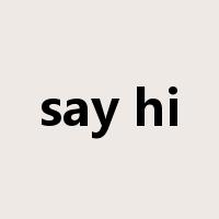 say hi是什么意思