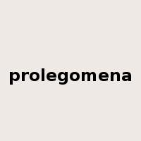 prolegomena是什么意思
