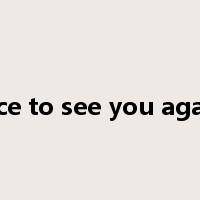 nice to see you again是什么意思