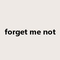 forget me not是什么意思
