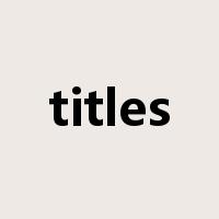 titles是什么意思