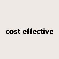 cost effective是什么意思