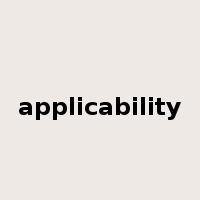 applicability是什么意思