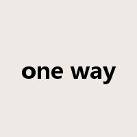 one way是什么意思
