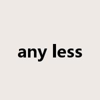 any less是什么意思