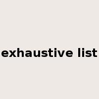 exhaustive list是什么意思