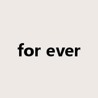 for ever是什么意思