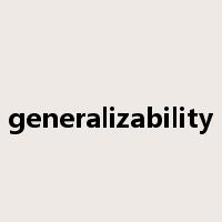 generalizability是什么意思