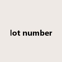 lot number是什么意思