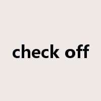 check off是什么意思
