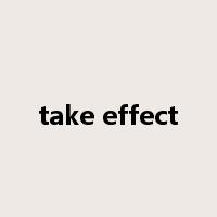 take effect是什么意思