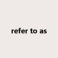 refer to as是什么意思